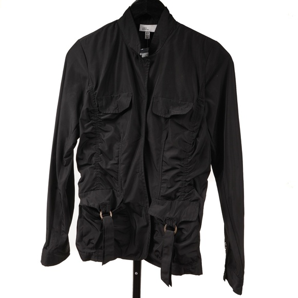 linea domani Tops - Linea Domani NWT $98 Button Snap Black  Long Sleeve Light Jacket Shirt Size M